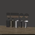 Modern Bathroom Washbasins With Various Designs Materials And Assorted Shaped Mirrors 3d model