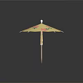 Yellow Umbrella With Pink Floral Pattern And Matching Smaller Umbrella Accessory