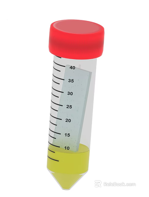 Ceramic Measuring Cup With Red Lid Graduation Marks From 10 To 40 Containing Yellow Liquid 3d model 