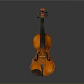 Vintage Brown Wooden Violin With Glossy Body And Elegant Craftsmanship Design