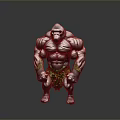 Muscular Gorilla Character Design With Strong Build And Green Leaf Shorts