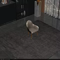 Modern White Dining Chair With Armrest And Golden Legs In Luxurious Interior
