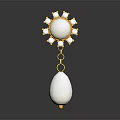 Exquisite Gold Jewelry With Round Pearl Floral Setting And Dangling Teardrop Pearl