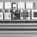 Various Modern Air Conditioner Air Vents With Different Grille Styles And Shapes