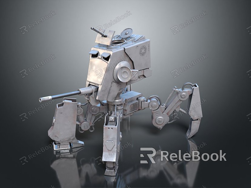 Modern Turret Mecha Warrior Tower Defense Mecha Soldier model