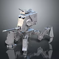 Mechanical Multi Legged Combat Weapon With Robotic Structure And Mounted Cannon And Gun 3d model
