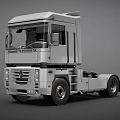 Modern Silver Truck Cab Design With Front Headlights And Wheels