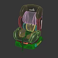 Moon Black And Gray Child Safety Seat With Harness And Colorful Base Details