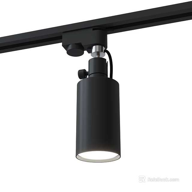 Modern Black Track Mounted Downlight Spotlight With Adjustable Design For Home Decor 3d model