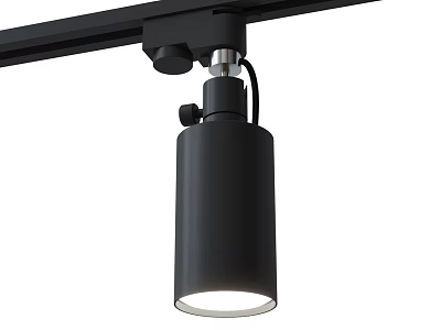 Modern Black Track Mounted Downlight Spotlight With Adjustable Design For Home Decor 3d model