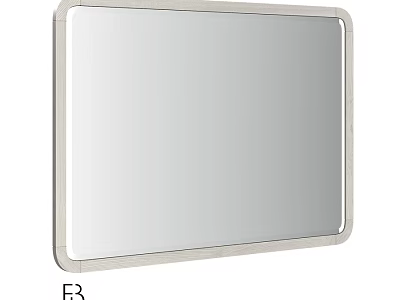 Modern Rectangular Mirror With Sleek White Frame For Home Decoration 3d model