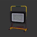 Portable LED Floodlight With Yellow Handle Black Housing Bright LED Bulbs And Wheels