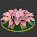 Decorative Lotus Shaped Daily Living Product With Pink Petals Yellow Edges And Green Base