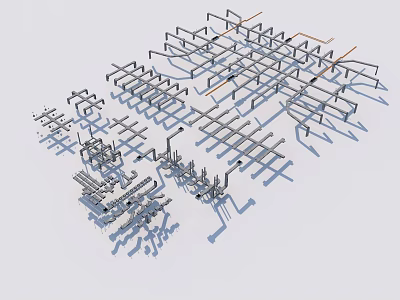 3D Rendered Metal Structure Equipment Featuring Industrial Brackets Frames And Components 3d model