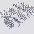 3D Rendered Metal Structure Equipment Featuring Industrial Brackets Frames And Components