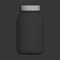 Dark Shiny Bottle With White Cap And Smooth Surface On Dark Background 3d model