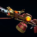 Ornate Dragon Shaped Cannon with Golden Decorations Flame Effects and Eastern Design Elements