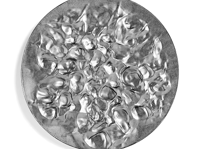 Circular Wall Decor With Textured Surface And Irregular Metallic Patterns 3d model