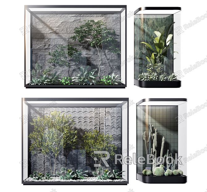 Modern landscape sketch interior glass dry landscape landscape green plants model