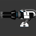 Futuristic Sci Fi Weapon With Black White And Blue Glowing Mechanical Structure 3d model