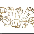 Artistic Golden Fist Wall Decor With Multiple Creative Designs For Home Interior