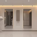 Modern Sideboard Cabinet With Glass Doors LED Lighting Storage And Decor In Dining Room