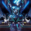 Modern KTV Interior Design With Neon Lights Comfortable Seating And Stylish Decor 3d model
