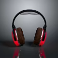 Computer Over Ear Headphones With Red Black Design And Comfortable Earpads
