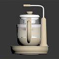 White Multifunctional Electric Cooking Device With Two Containers Transparent Kettle And Control Base 3d model