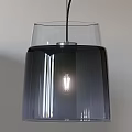 Modern Glass Pendant Light With Transparent Gradient Shade And Metallic Base Visible Bulb Design