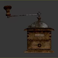 Vintage Manual Coffee Grinder With Wooden And Metal Kitchen Appliance Design