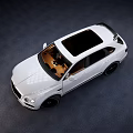White Bentley SUV with Sleek Body Design and Black Wheels on Dark Background Surface