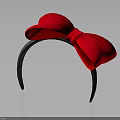 Fashionable Women's Red Bow Headband With Black Band And Stylish Design