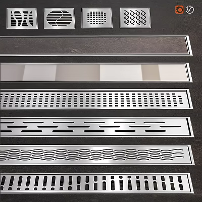 Stainless Steel Drain Grates With Various Designs For Household Bathroom Kitchen Daily Laundry Use 3d model