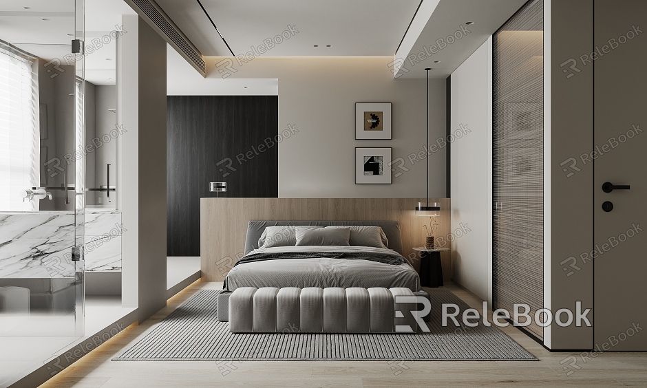 Minimalist Bedroom Bathroom model