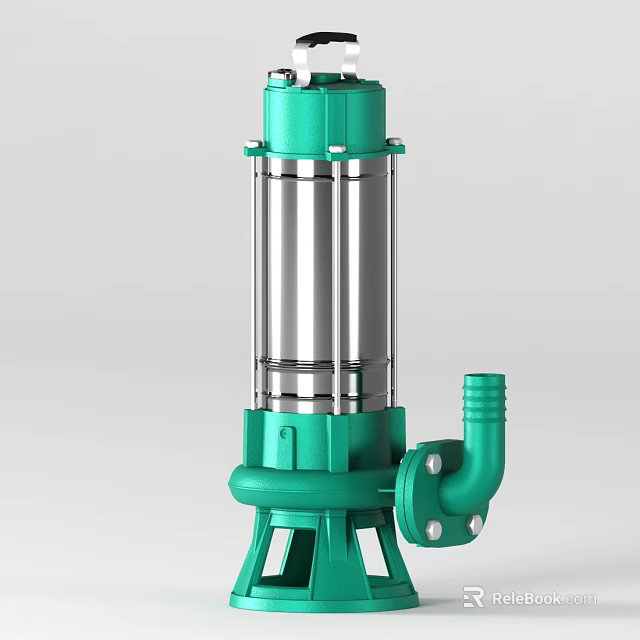 Green Vertical Agricultural Water Pump With Stainless Steel Casing For Farm Irrigation 3d model 