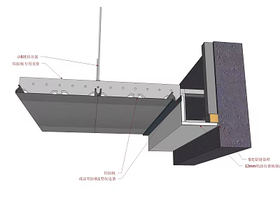 Suspended Ceiling Installation Structure Diagram With Detailed Components And Support System 3d model