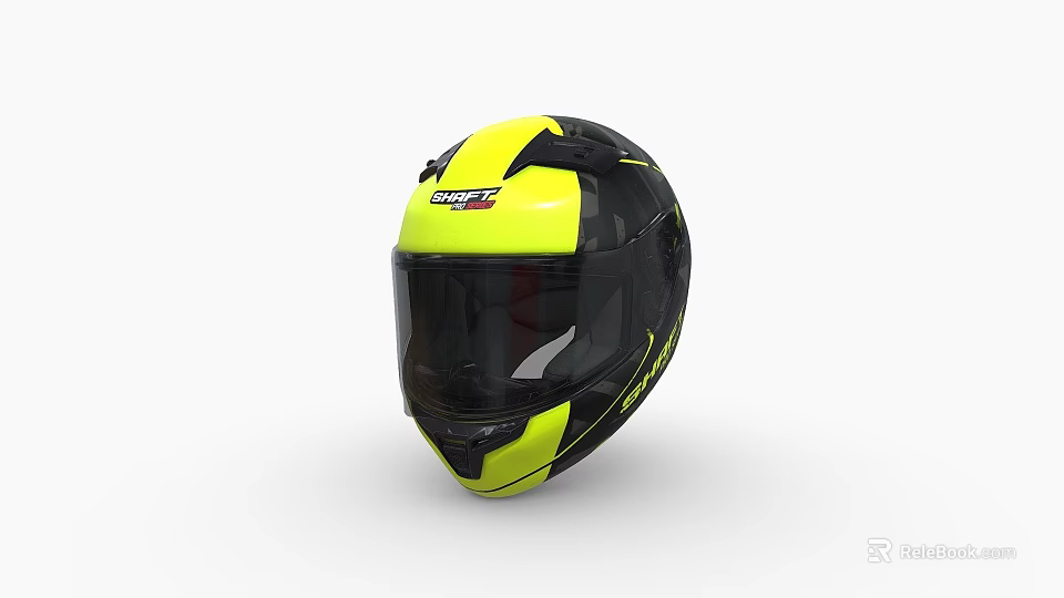 Stylish Yellow And Black Full Face Motorcycle Helmet With Modern Design For Safe Riding 3d model 