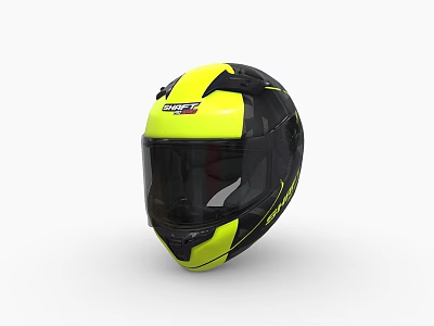 Stylish Yellow And Black Full Face Motorcycle Helmet With Modern Design For Safe Riding 3d model