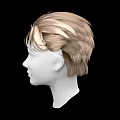 Game Movie Character 3D Head Model With Blond Hair And White Face