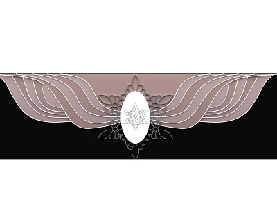 Luxurious Decorative Background Wall With Wavy Lines Circular Ornament And Pink Black Design 3d model
