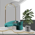 Bright Modern Hair and Beauty Salon With Facial Care Mirrors Blue Chairs And Green Plants