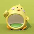 Interactive Area With Yellow Chick Shaped Design And Green Seat Inside 3d model