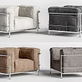 Modern Minimalist Single Sofa With Fabric Upholstery And Metal Frame In Multiple Colors