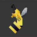 Pixel Art Bee With Yellow And Black Striped Body And Transparent Wings
