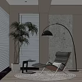 Recliner floor lamp blinds 3d model