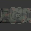 Military Camouflage Vehicle With Antenna Roof Mounted Equipment Off Road Tires And Tactical Design