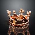 Elegant Luxury Golden Crown Jewelry With Intricate Floral Patterns And Shiny Surface