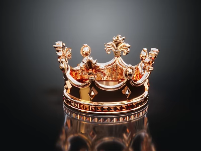 Elegant Luxury Golden Crown Jewelry With Intricate Floral Patterns And Shiny Surface 3d model