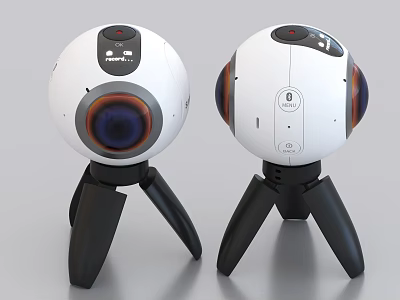 360 Degree Spherical Projection Monitoring Device With Stable Tripod Stand For Home Security 3d model
